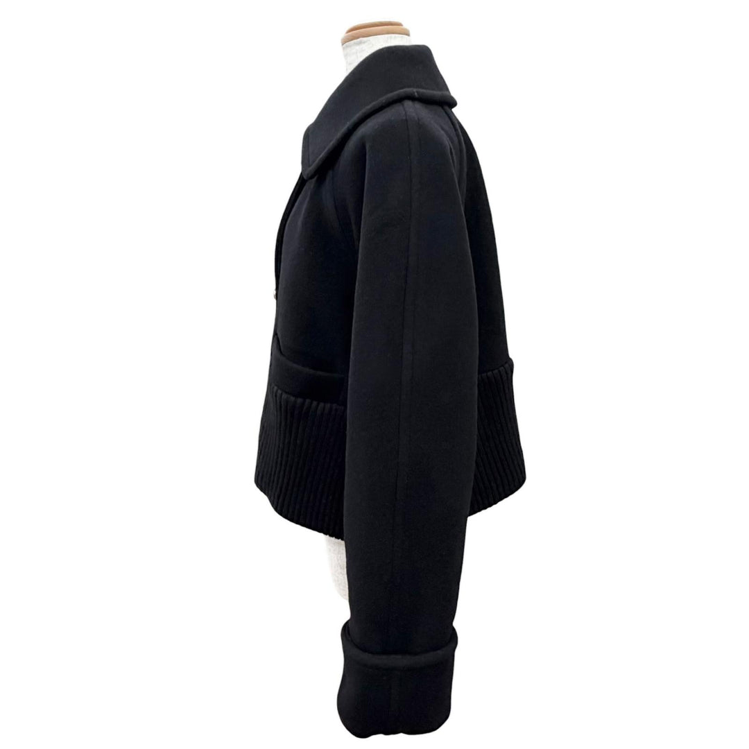 Excellent PATOU Wool Cashmere Blend Ribbed Waist Cropped Coat 34 CO0230183999B