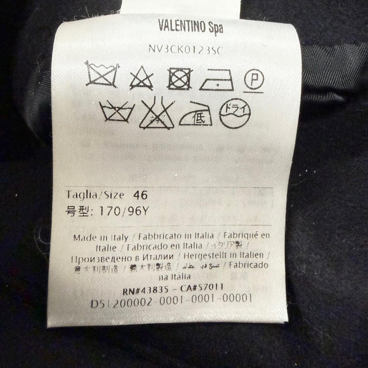Great VALENTINO Duffel coat Rockstud toggle buttons black wool mens