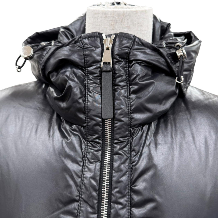 Excellent MONCLER GENIUS 2 down coat PATRICIA Logo patch and hood black Women 00