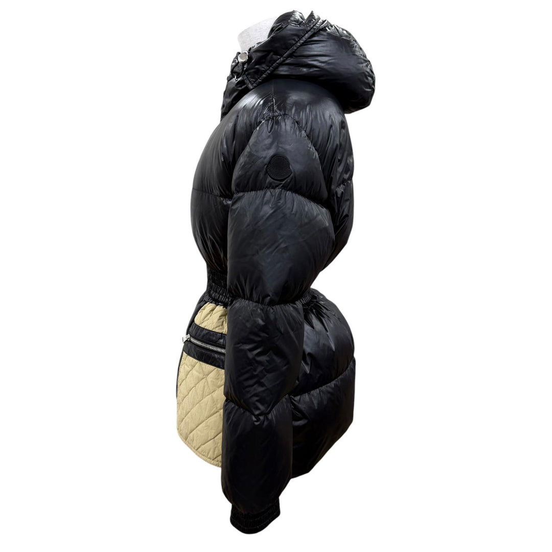 Excellent MONCLER GENIUS 2 down coat PATRICIA Logo patch and hood black Women 00