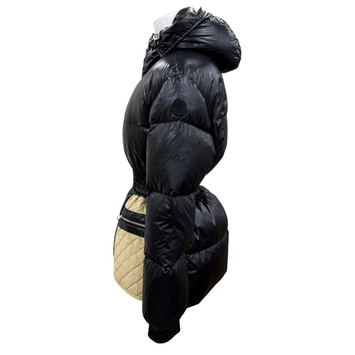 Excellent MONCLER GENIUS 2 down coat PATRICIA Logo patch and hood black Women 00