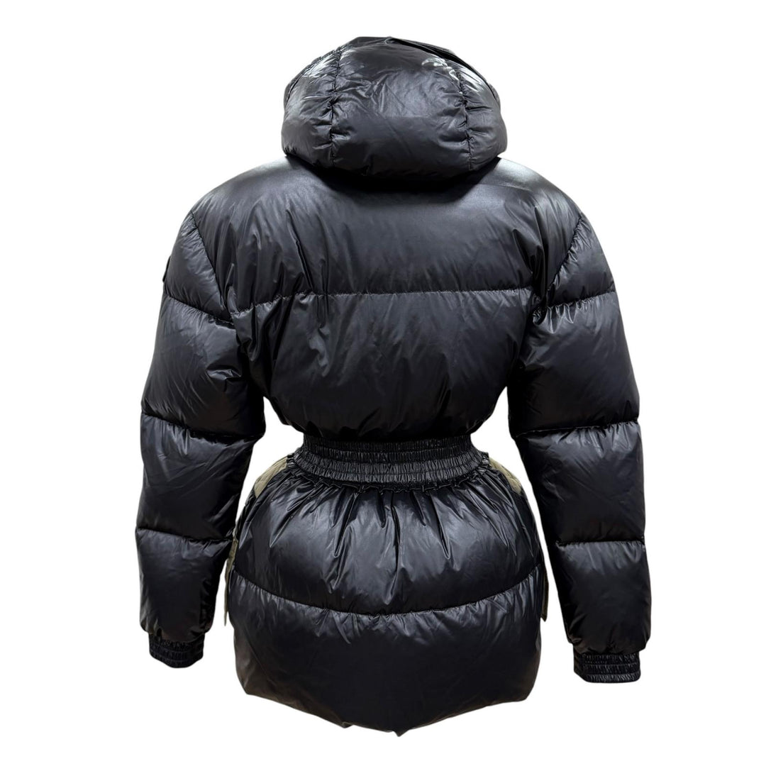 Excellent MONCLER GENIUS 2 down coat PATRICIA Logo patch and hood black Women 00