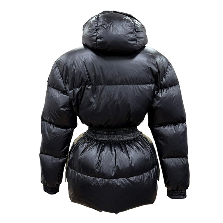 Excellent MONCLER GENIUS 2 down coat PATRICIA Logo patch and hood black Women 00