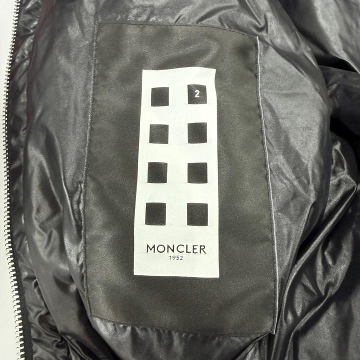 Excellent MONCLER GENIUS 2 down coat PATRICIA Logo patch and hood black Women 00