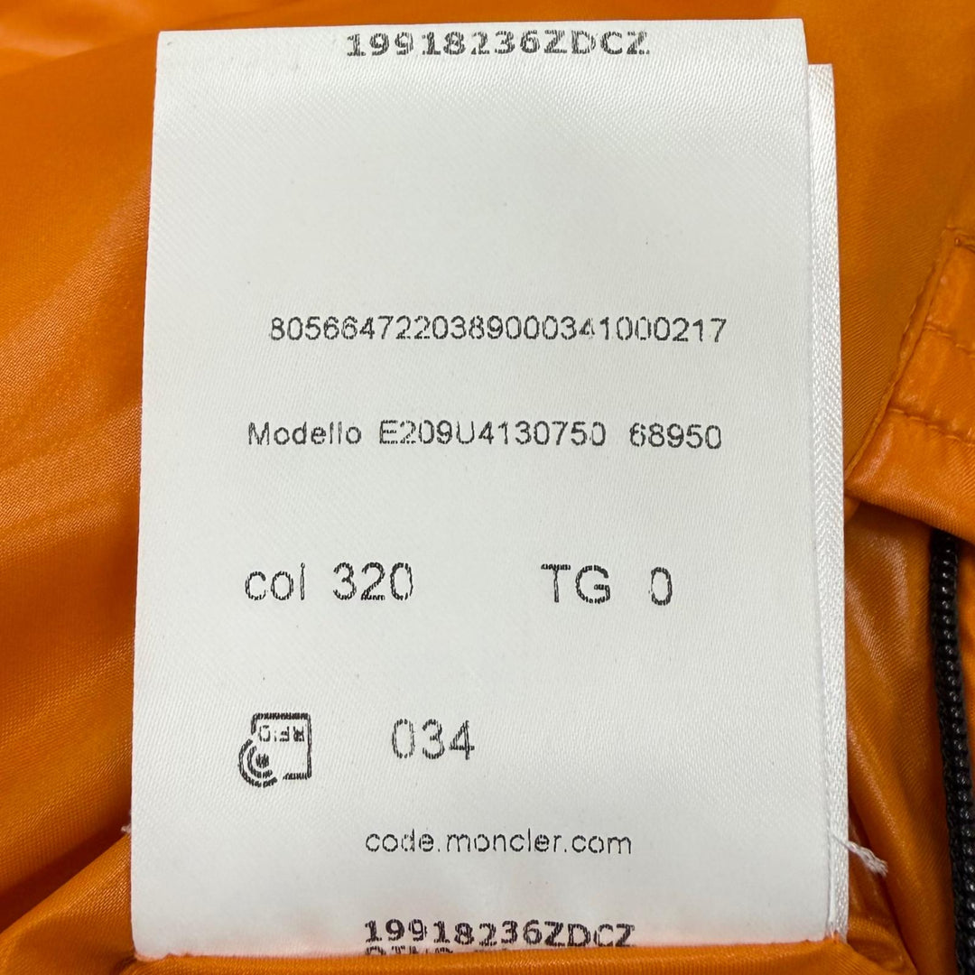 Excellent MONCLER GENIUS 7 FRAGMENT Down jacket HANRIOT Orange Nylon mens 0