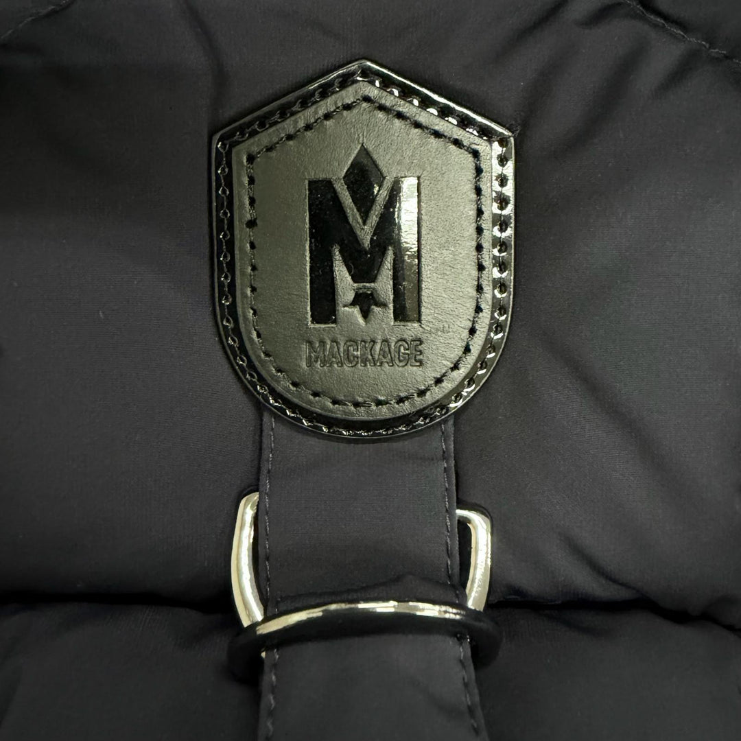 Great MACKAGE down coat FARREN Logo patch, leather trim, hooded M 11122606-2A