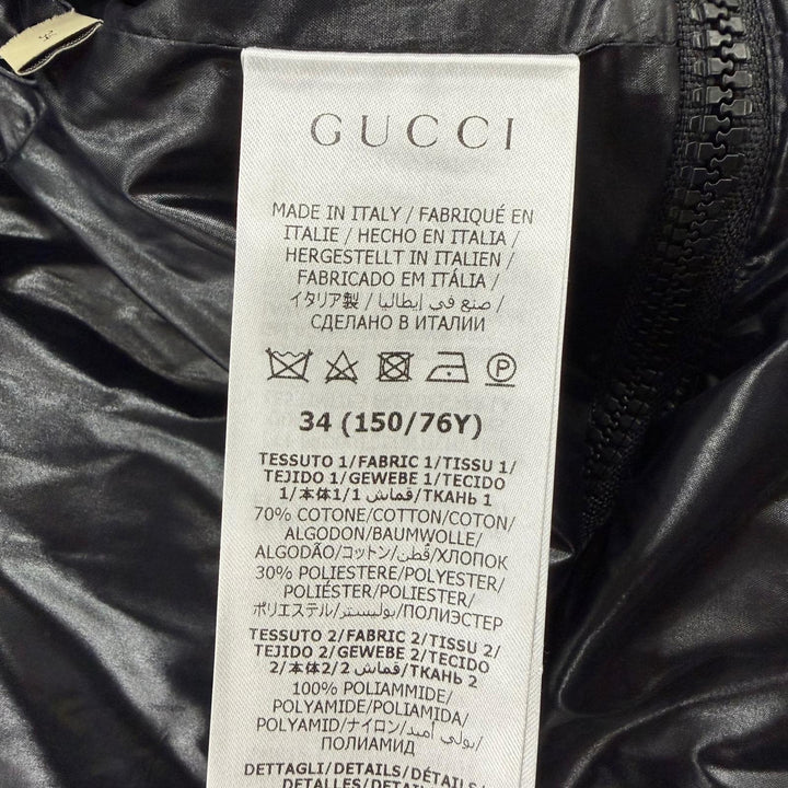 Pristine GUCCI Down jacket GG canvas bomber jacket Brown cotton Women 34 761698