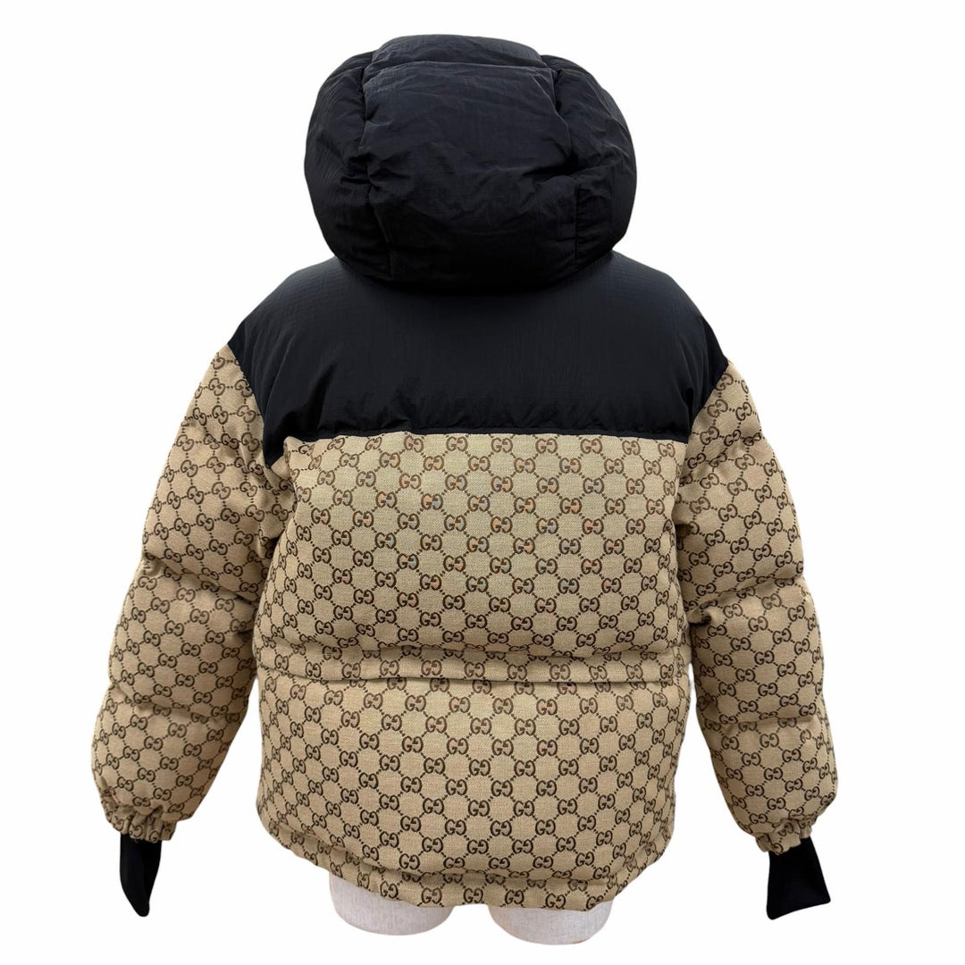 Pristine GUCCI Down jacket GG canvas bomber jacket Brown cotton Women 34 761698