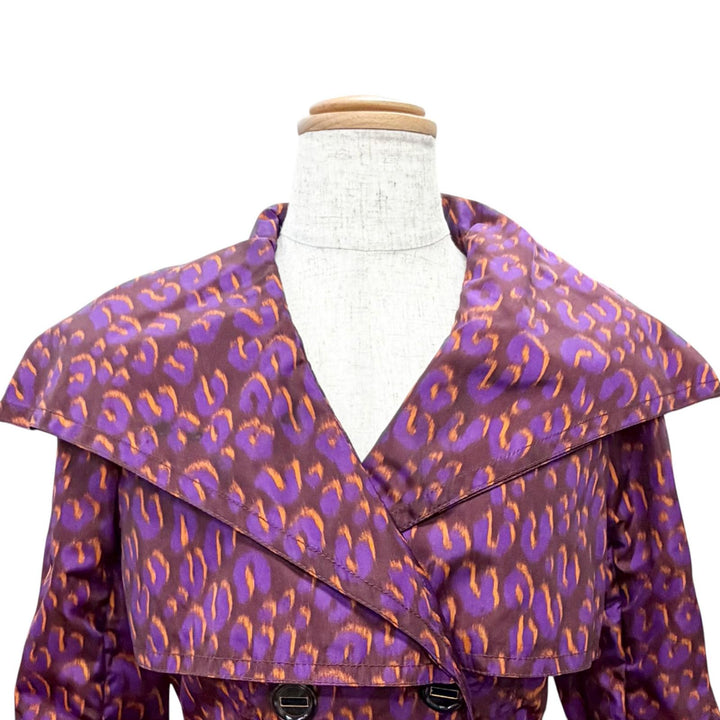 Excellent LOUIS VUITTON trench coat Logo button belt with leopard pattern 34