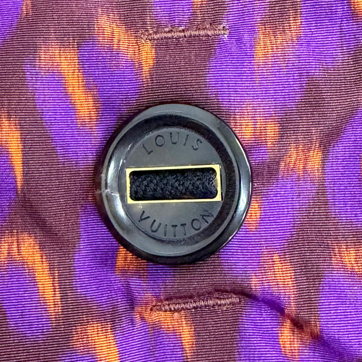 Excellent LOUIS VUITTON trench coat Logo button belt with leopard pattern 34