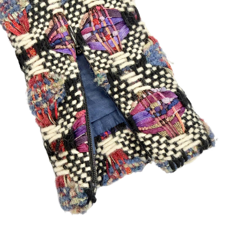 Excellent CHANEL Denim Jacket COCO Mark Gripoa Button Tweed 34 P55073V41214