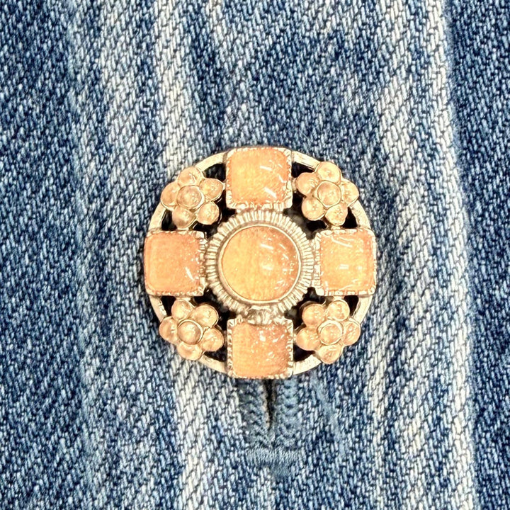 Excellent CHANEL Denim Jacket COCO Mark Gripoa Button Tweed 34 P55073V41214
