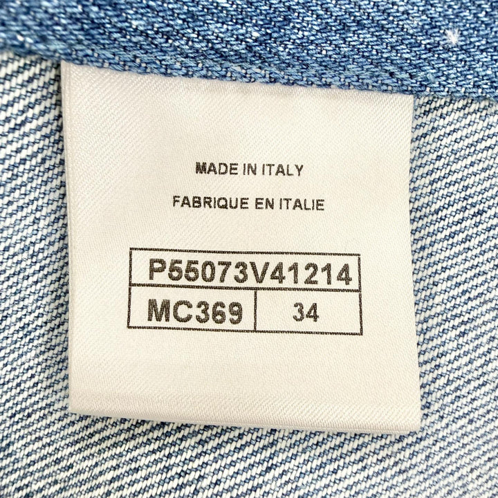 Excellent CHANEL Denim Jacket COCO Mark Gripoa Button Tweed 34 P55073V41214