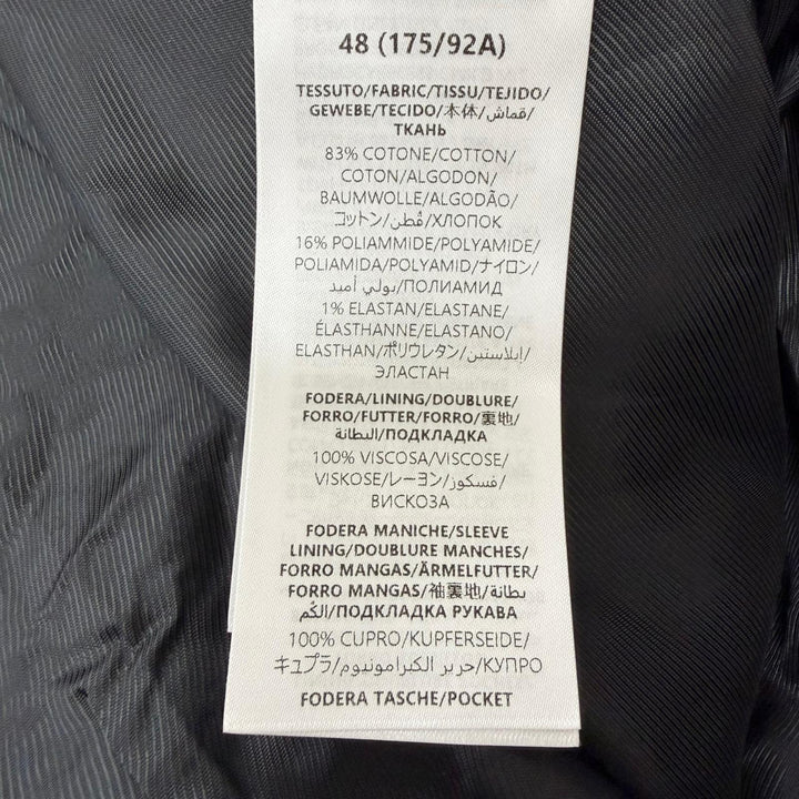 Excellent GUCCI Jacket GG logo all-over print collarless tweed black cotton