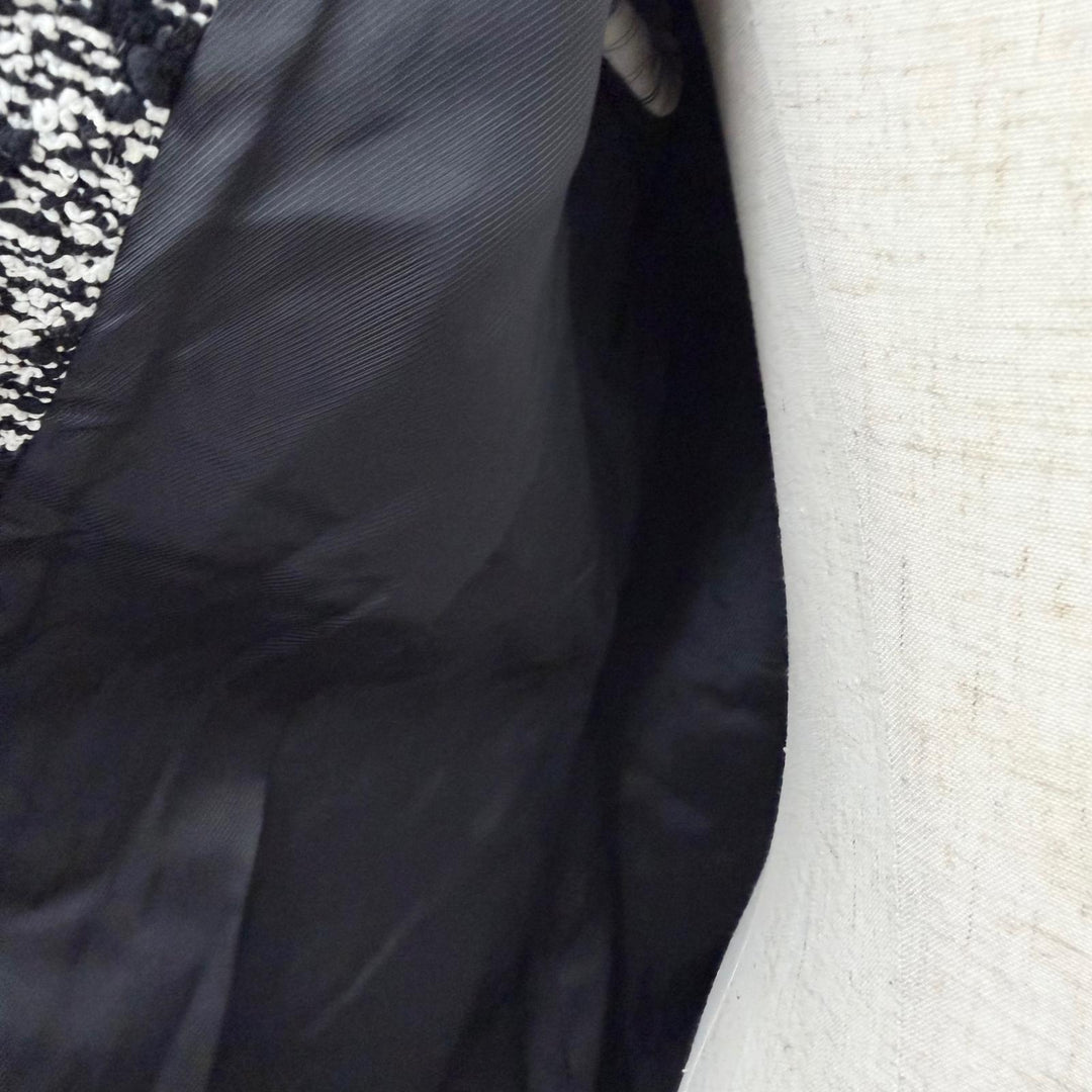 Excellent GUCCI Jacket GG logo all-over print collarless tweed black cotton