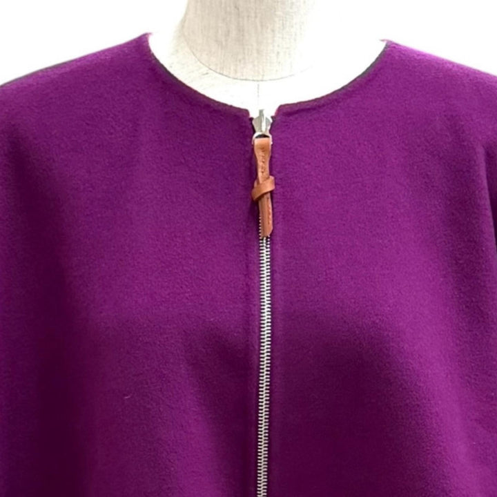 Excellent HERMES poncho Logo button double-faced cape cashmere 38 3E0222DZ