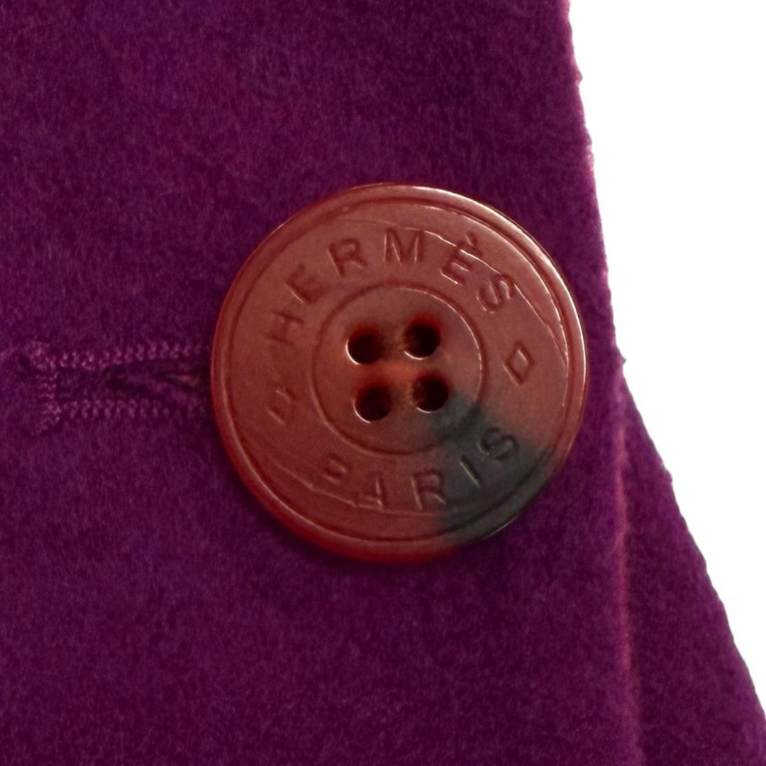 Excellent HERMES poncho Logo button double-faced cape cashmere 38 3E0222DZ