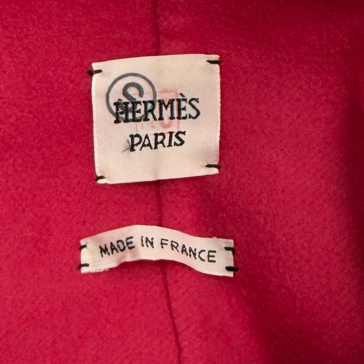Excellent HERMES poncho Logo button double-faced cape cashmere 38 3E0222DZ