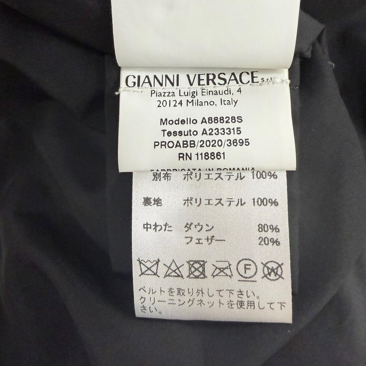 Excellent VERSACE down coat Medusa Metal Belted Baroque Long Dress 36 A88828S