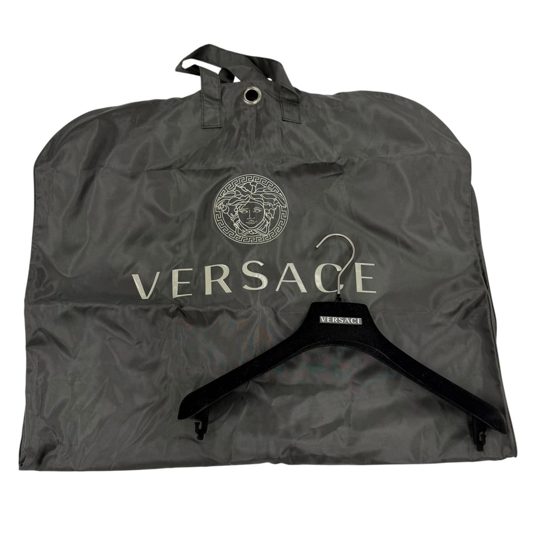 Excellent VERSACE down coat Medusa Metal Belted Baroque Long Dress 36 A88828S