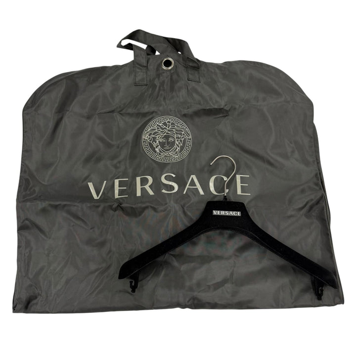 Excellent VERSACE down coat Medusa Metal Belted Baroque Long Dress 36 A88828S
