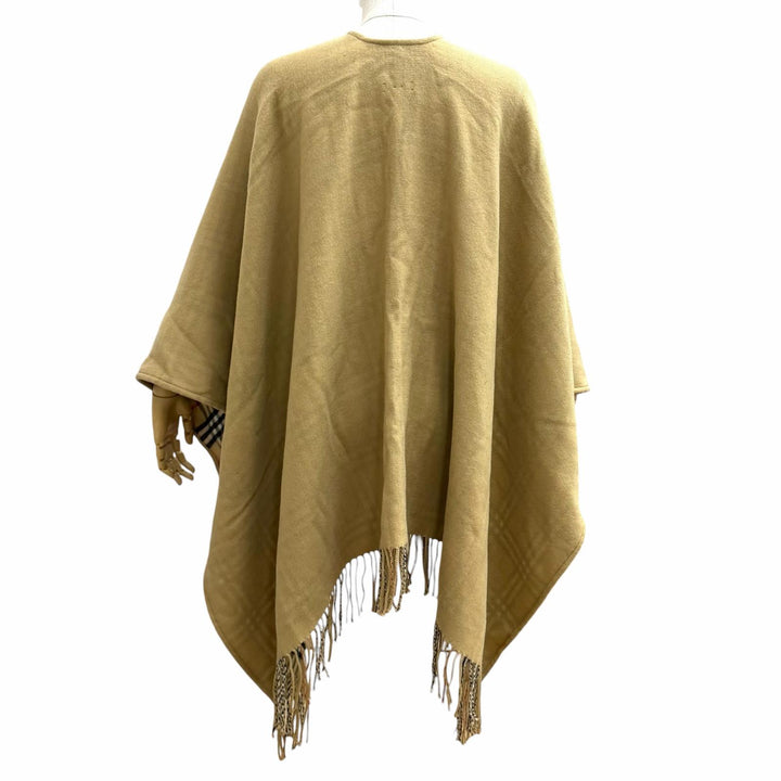 Excellent BURBERRY poncho ST SLD TO VTG CHK CP beige wool Women 8071673