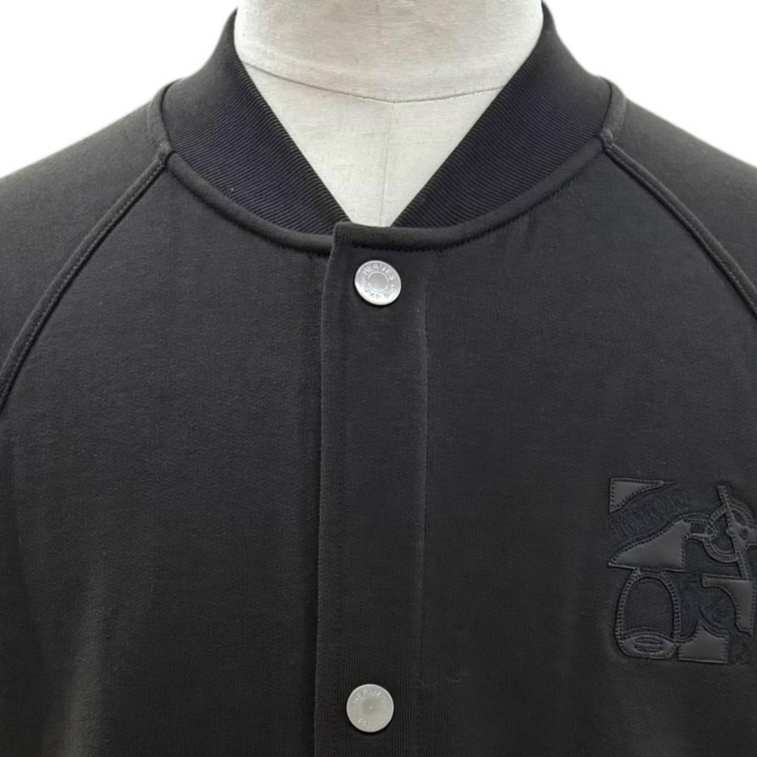 Excellent HERMES Jacket Teddy Blouson Clou de Sel Serie button XL H467830HA
