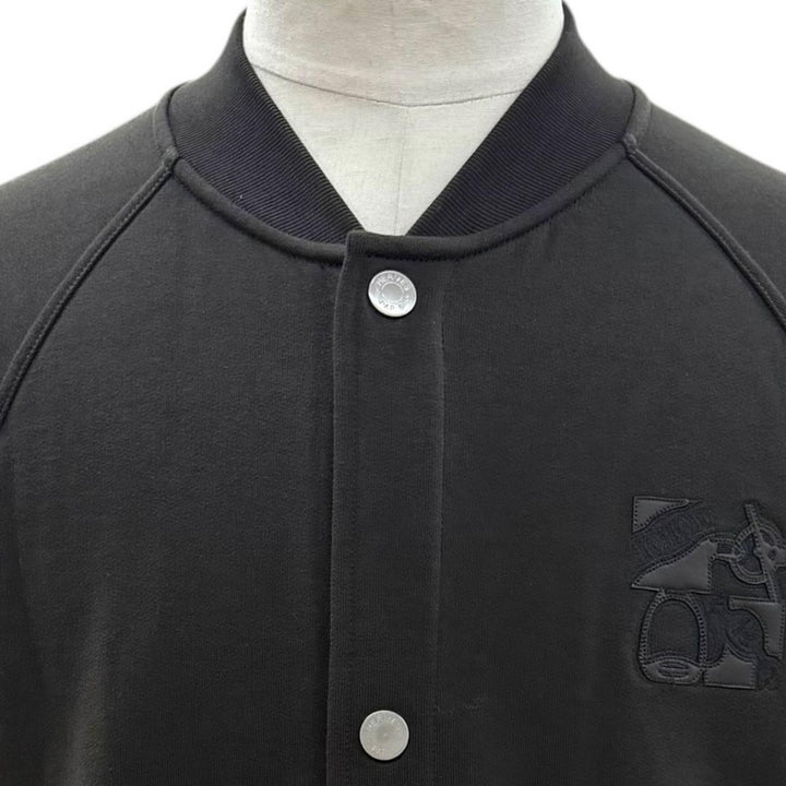 Excellent HERMES Jacket Teddy Blouson Clou de Sel Serie button XL H467830HA