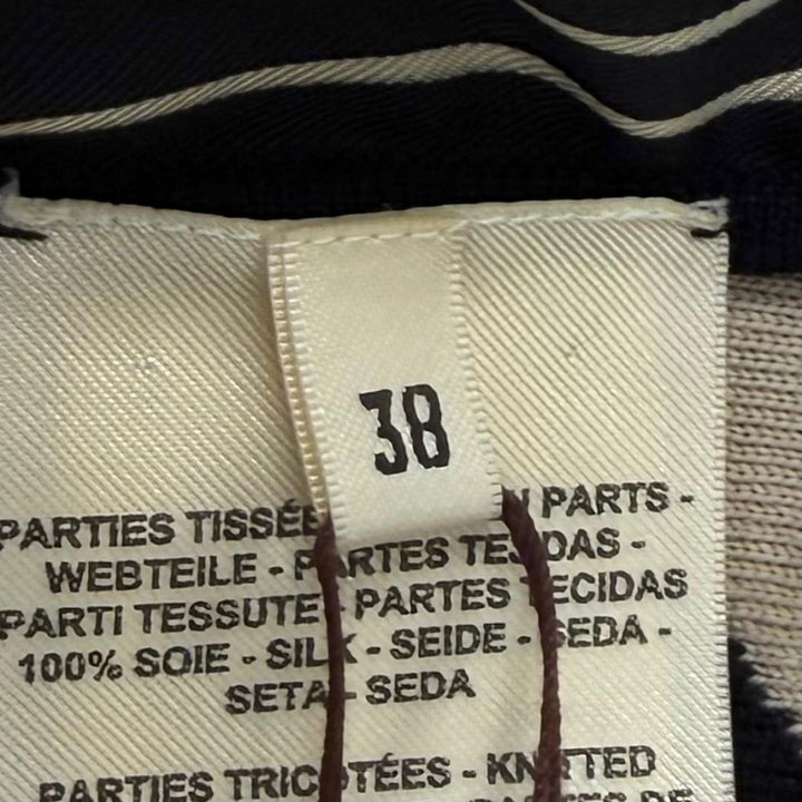 Pristine HERMES Short sleeve knit POSTE AUX LETTRES twill laine silk 38 3H2830D9