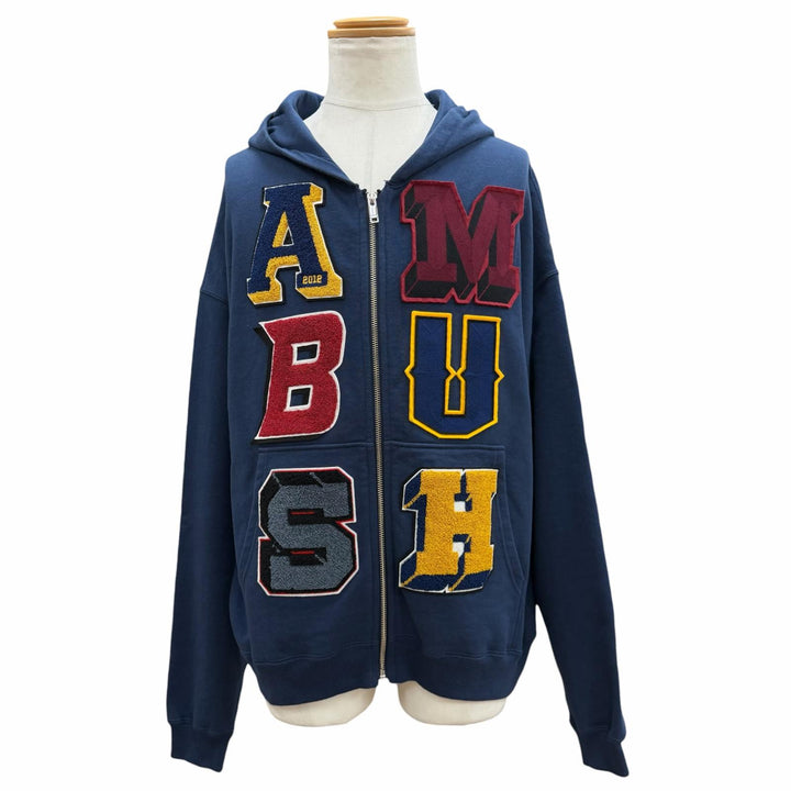 Discounted Great AMBUSH hoodie Logo patch hooded zip-up blue cotton mens S 12115453