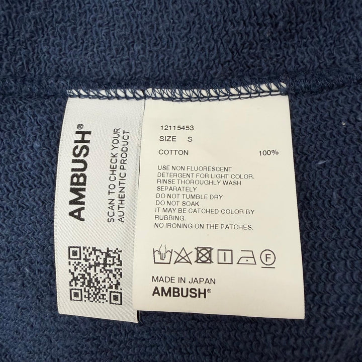 Discounted Great AMBUSH hoodie Logo patch hooded zip-up blue cotton mens S 12115453