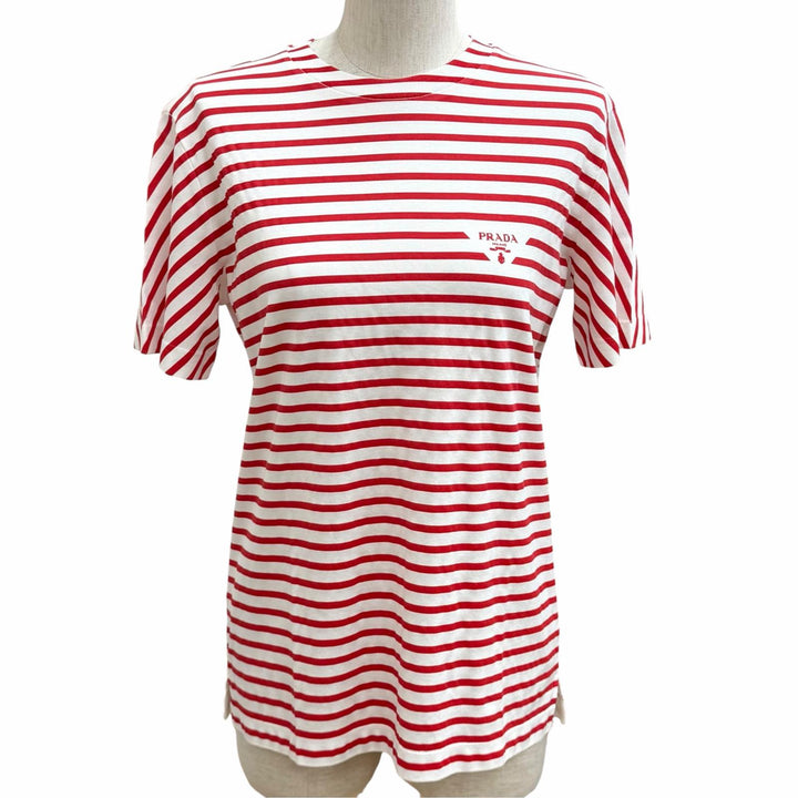 Pristine PRADA Short sleeve T-shirt Red cotton Women S 3590A S221 103D