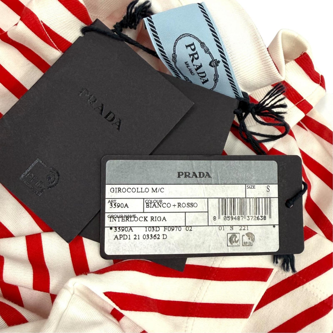 Pristine PRADA Short sleeve T-shirt Red cotton Women S 3590A S221 103D