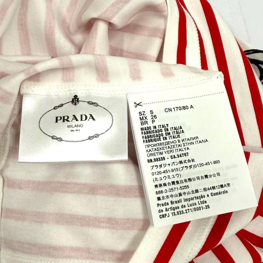 Pristine PRADA Short sleeve T-shirt Red cotton Women S 3590A S221 103D