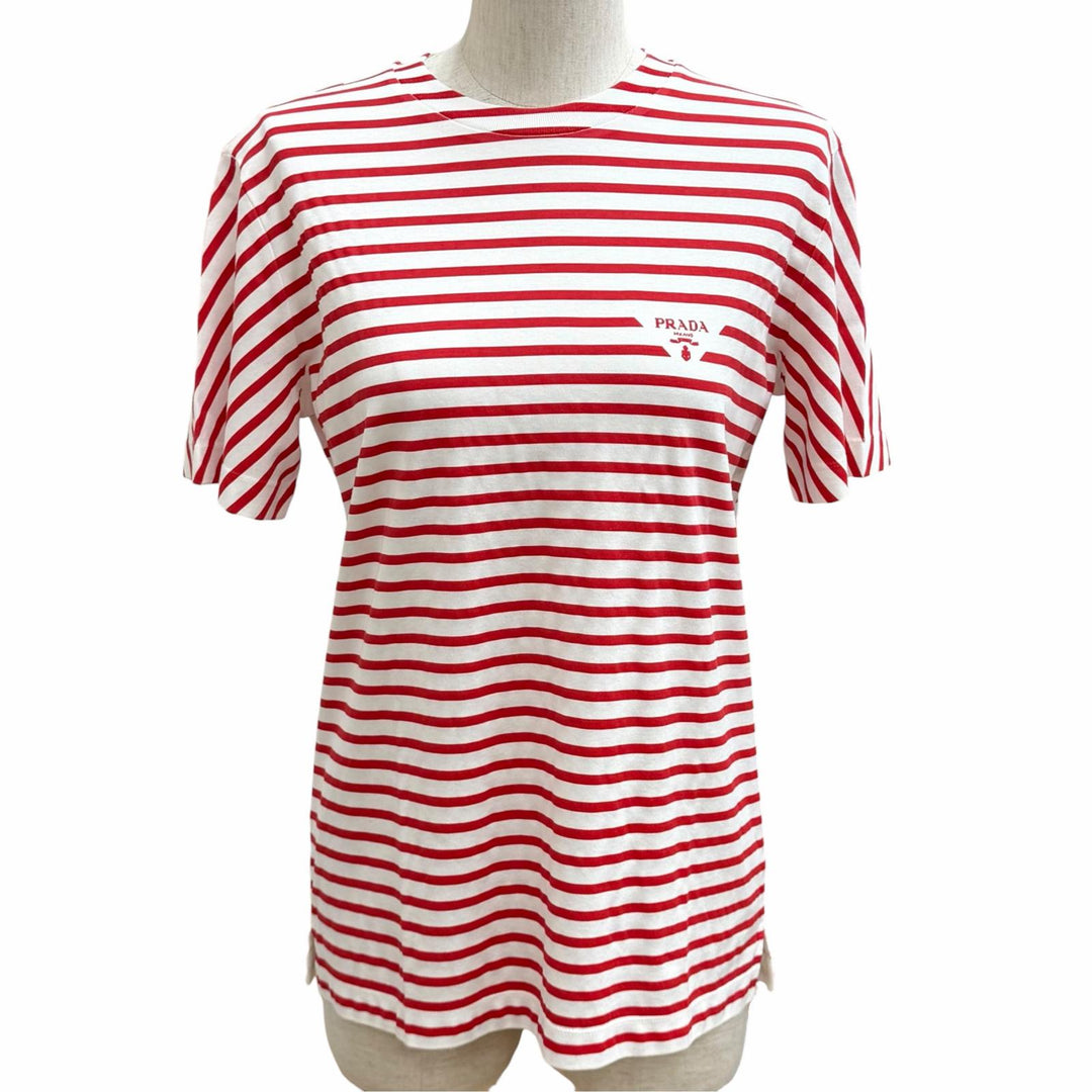 Pristine PRADA Short sleeve T-shirt Red cotton Women XS 3590A S221 103D