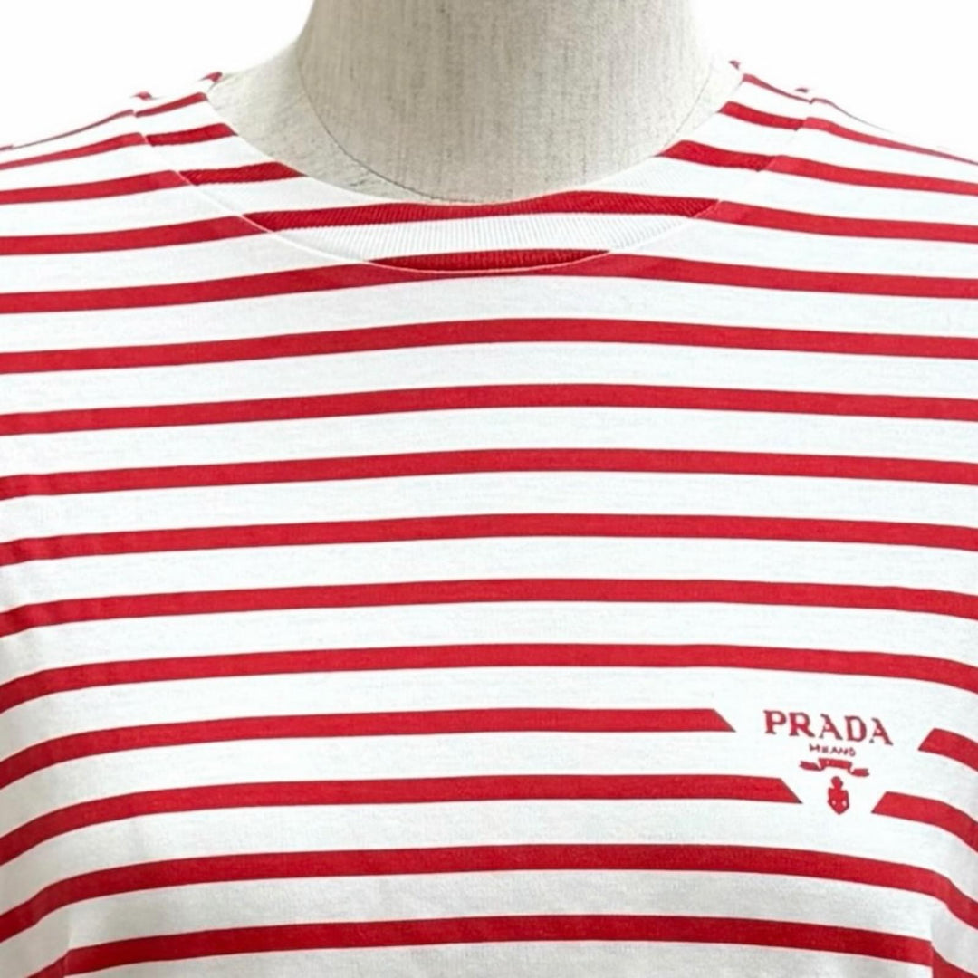 Pristine PRADA Short sleeve T-shirt Red cotton Women XS 3590A S221 103D