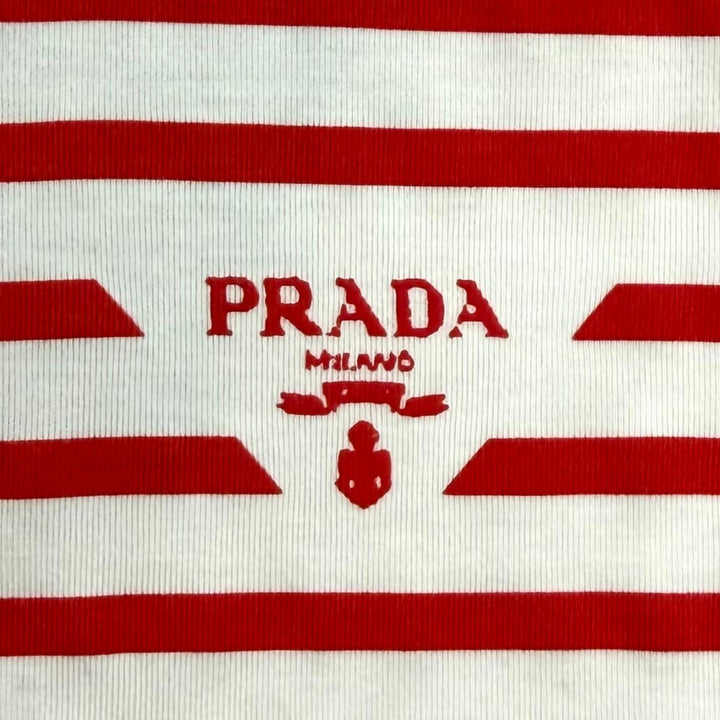 Pristine PRADA Short sleeve T-shirt Red cotton Women XS 3590A S221 103D