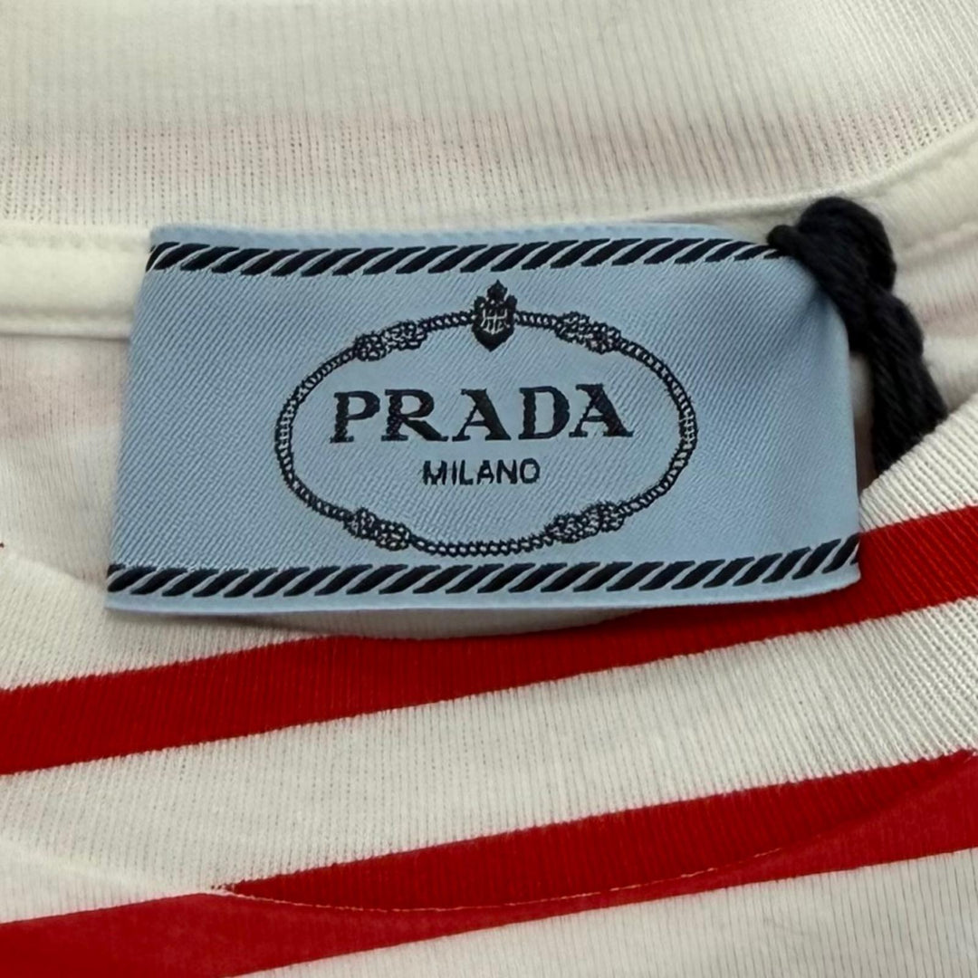 Pristine PRADA Short sleeve T-shirt Red cotton Women XS 3590A S221 103D