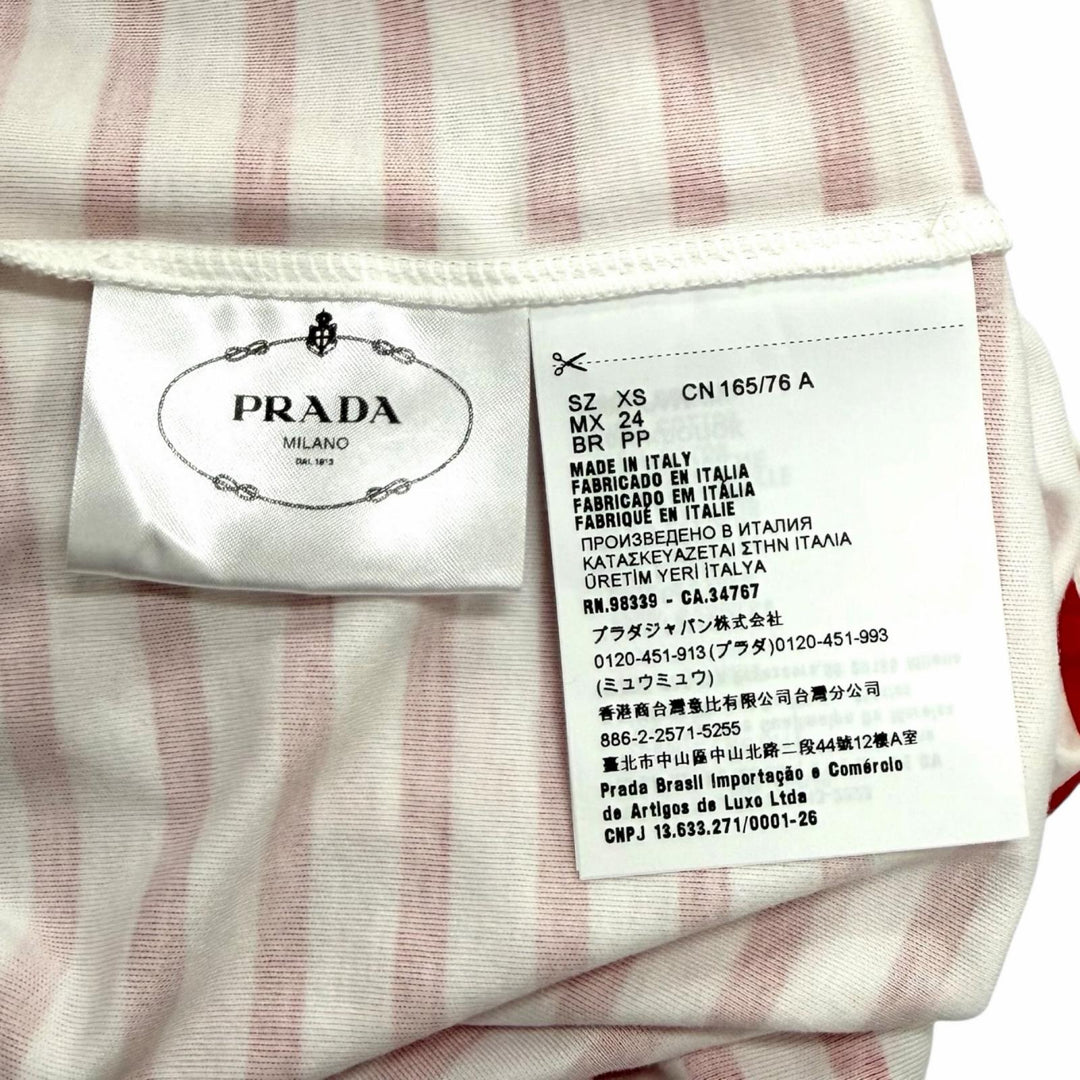 Pristine PRADA Short sleeve T-shirt Red cotton Women XS 3590A S221 103D