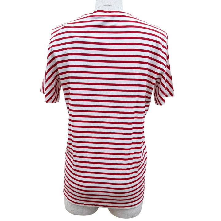 Pristine PRADA Short sleeve T-shirt Logo-print striped crew neck Red Women S