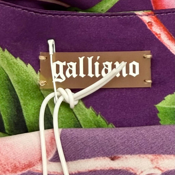 Pristine JOHN GALLIANO tops Cherry print silk mini dress silk 38 VR7615 67737