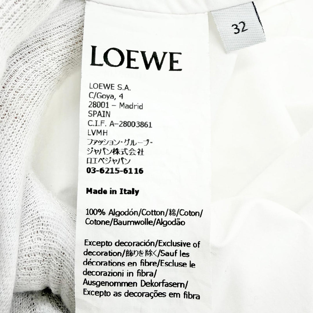 Excellent LOEWE Anagram trapeze long-sleeve shirt white 32 S540Y09XH7