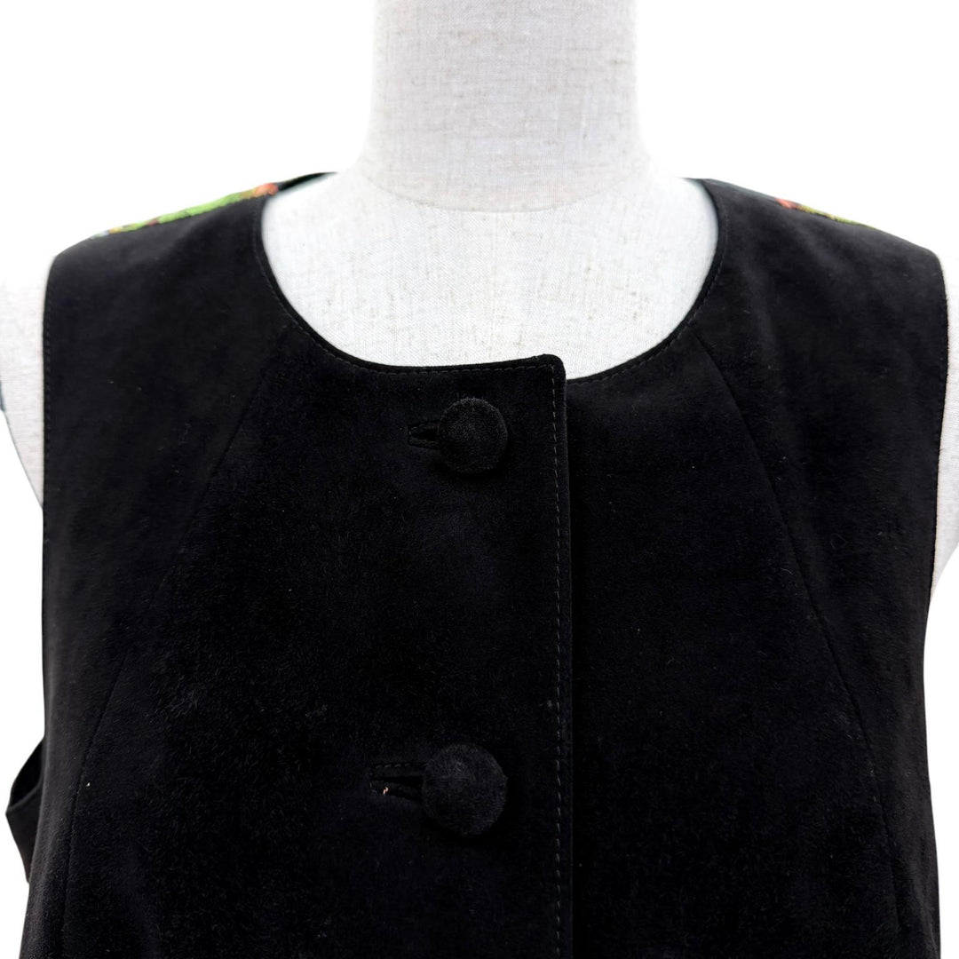 Great HERMES Best LES FERES DU ROI SOLEIL Suede leather, padded black Women 38