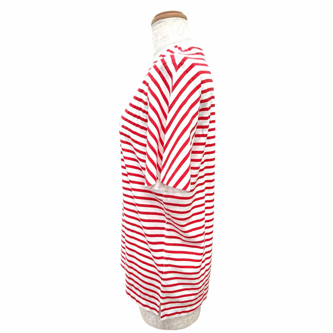 Pristine PRADA Short sleeve T-shirt Triangle Logo Border Red XS 3590A S221 103D