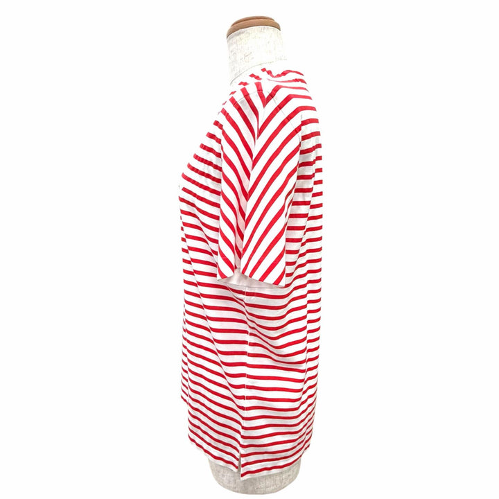 Pristine PRADA Short sleeve T-shirt Triangle Logo Border Red XS 3590A S221 103D