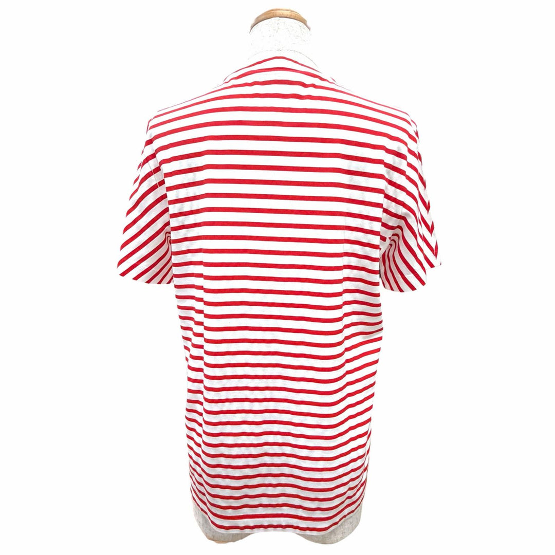 Pristine PRADA Short sleeve T-shirt Triangle Logo Border Red XS 3590A S221 103D