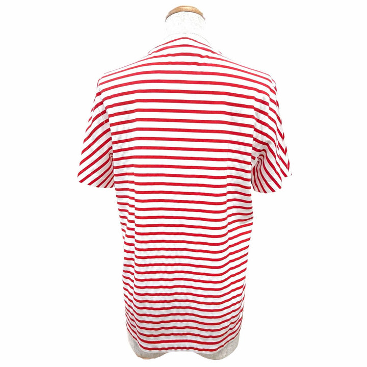 Pristine PRADA Short sleeve T-shirt Triangle Logo Border Red XS 3590A S221 103D