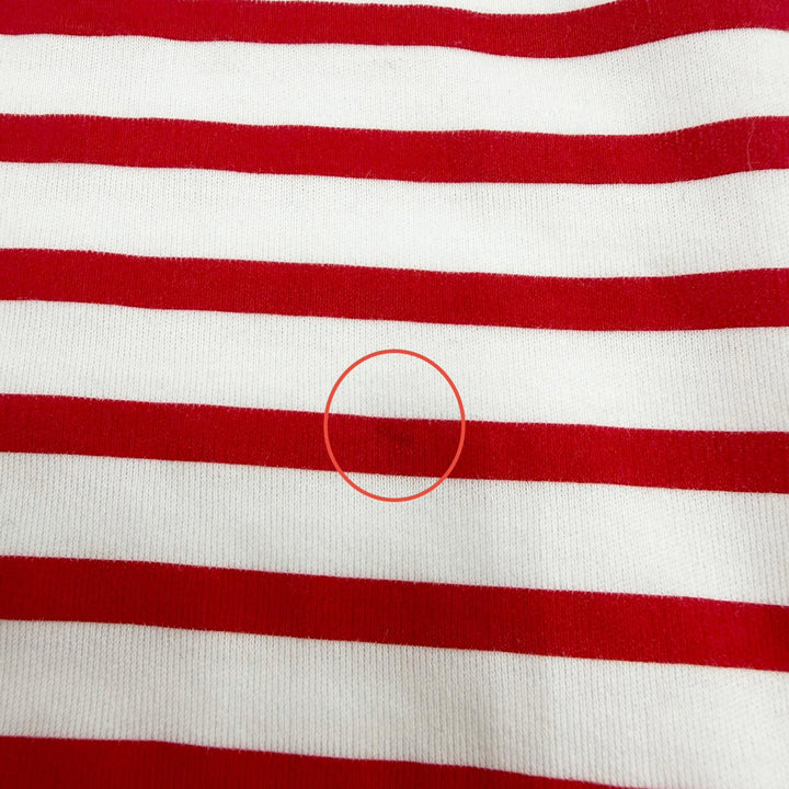 Pristine PRADA Short sleeve T-shirt Triangle Logo Border Crew Neck Red Women S