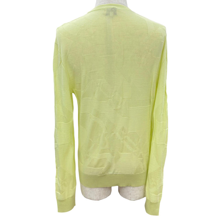 Excellent HERMES Short sleeve knit All-over print ribbed knit top wool S