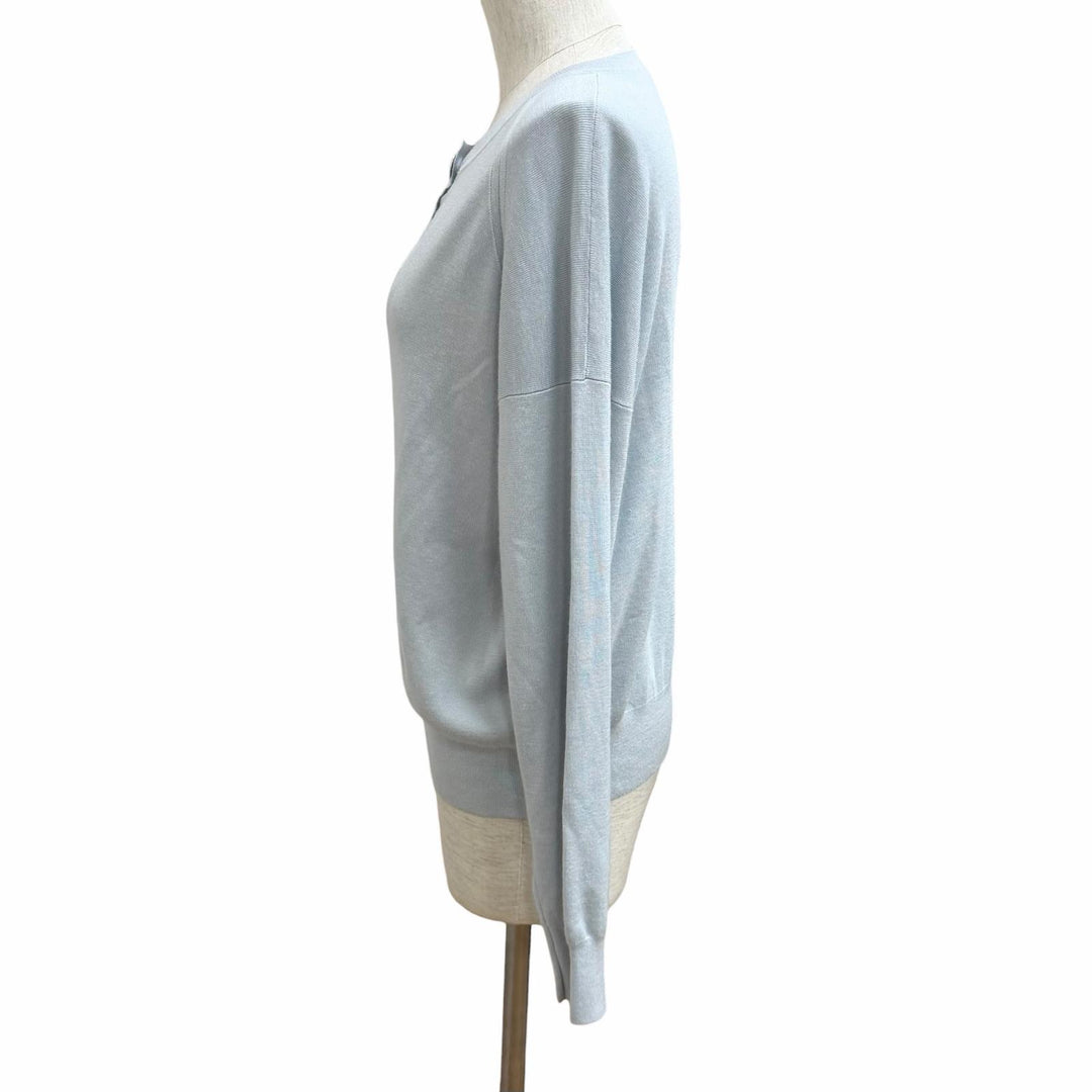 Excellent HERMES knit Ex-Libris Logo Button Long Sleeve cashmere 38 3H2632D6